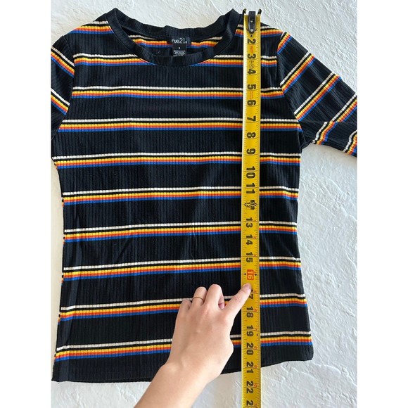 Rue 21 Multicolor Ribbed Striped Long Sleeve Top - Picture 5 of 6